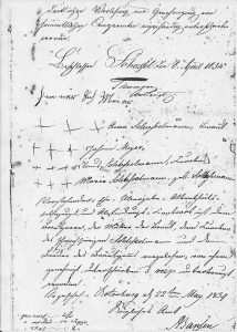 Ehevertrag 1834 (Auszug)