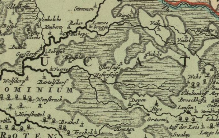 Kartenauschnitt um 1730